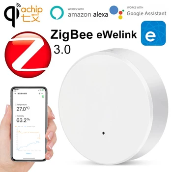 QIACHIP Wifi ZigBee Temperatūros Ir Drėgmės Jutiklis (Zigbee Vartai Dirbti Su Alexa 
