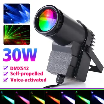 30W RGBW LED DMX512 Scenos Šviesos Pinspot Šviesos Prožektorius 6CH už DJ DISCO Šalies KTV AC100-240V Scenos Apšvietimo Efektas