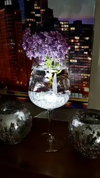 10vnt DHL nemokamas pristatymas! Pagal gėlių vazos 6inch Apvalus LED Šviesos pagrindas Vestuvių Stalo Dekoras