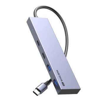 4 Prievadų USB C iki USB3.1 Tipas-C Splitter Adapteris USB C Hub 10Gbps Duomenų Perdavimo Aliuminio Lydinio USB Docking Station