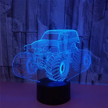 Naktį Žibintai Vaikams LED Touch 7 Spalvų Keitimas Stalo Lempos Kaip Gimtadienio Dovana, Namų Dekoro Lempos, Traktoriaus 3D