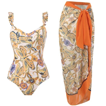 Seksualus, Moterų Spausdinti vientisas maudymosi kostiumėlis Padengti Iki Vasaros Paplūdimio Moterų Monokini Maudymosi Kostiumą, Suknelę Paplūdimio Maudymosi Kostiumas