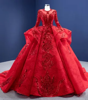 Raudona Puffy Quinceanera Suknelės Kamuolys Suknelė Ilgomis Rankovėmis Nėrinių Appliques Meksikos Saldus 16 Suknelės 15 Anos