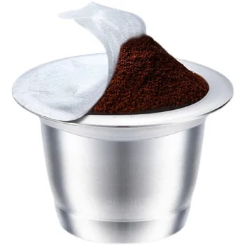 Nerūdijančio plieno kavos kapsulės apvalkalas su aliuminio folija, dizainas, taip pat naudojamas kaip Nestle Nespres daugkartinio naudojimo kavos puodelio filtras