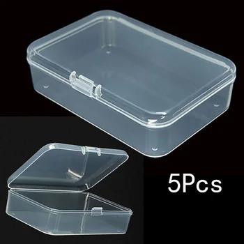 5 VNT Dėžutė Papuošalų Pakavimo Komponentas Gauna Box ID Kortelės Jewel Box Namų Saugojimas Skaidri 9.5x6.5x2.5cm PP Plastiko