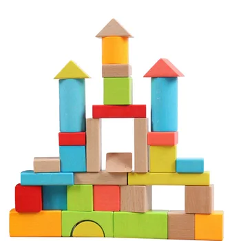 52 vaivorykštė blokai vaikai juegos educativos medienos žaislai vaikams