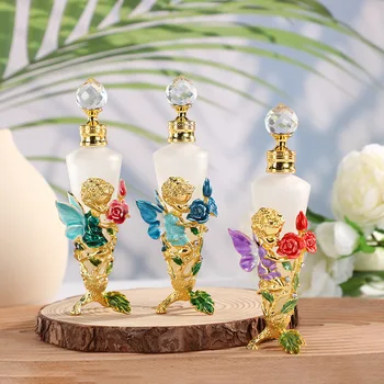 60 X Europos Stiliaus Gėlių Fėja Emalio Spalva Amatų Stiklo Kvepalai eterinio Aliejaus Butelis 25ml Tuščias Makiažas Esmė Skysčio Butelius