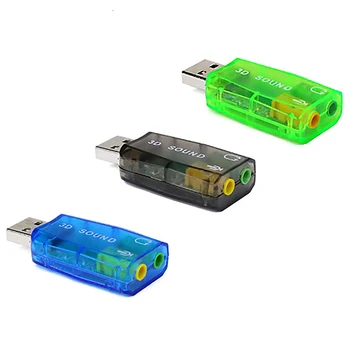 Atsitiktinis USB 3D Audio USB Išorinių Garso Kortelių Adapteris 5.1 Kanalo Garso Profesionalus Mikrofonas (3,5 mm