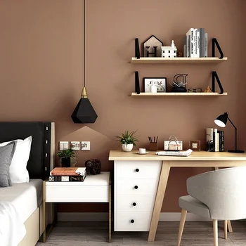 Kavos tapetai, tamsiai ruda, kieta spalva paprasto spalvų svetainė, miegamasis, modernus paprasta, TV foną, sienos tapetai