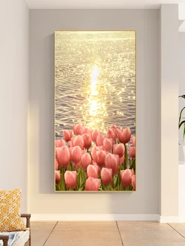 Tulpės įveskite durys, rakinama dekoratyviniai paveikslai, piešiniai pabaigoje, koridorius, mažas šviežių gydomųjų gėlių kabinti painti