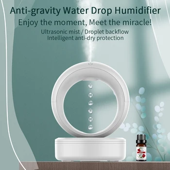 Anti-Gravity Oro Drėkintuvas Vandens Lašas Rūkas Maker Fogger Oro Drėkintuvai Su Oro Valymo Aromaterapija Eterinių Aliejų Aromato Difuzorius