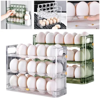 Kiaušinių Laikymo Dėžutė Nauja, Gali Būti Grįžtamas Trijų Sluoksnių, Iš 30 Kiaušinių Dėklas Šaldytuvas Organizatorius Maisto Konteineriai, Virtuvė, Sandėliavimo Dėžės