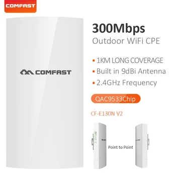 COMFAST Wireless Outdoor CPE Tiltas Ilgo Nuotolio IP Kameros Projekto 300mbps 2.4 G QCA9533 Perdavimo WiFi Kartotuvas CF-E130N V2