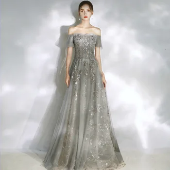 2020 Naujas Prabangus Blizgučiai Vakarinę Suknelę Ilgas Elegantiškas Banketų Vakare Gown Gimtadienio Off Peties Oficialų Suknelė