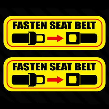 Įspėjamieji Lipdukai 2x Užsisekite saugos Diržą lipdukas įspėjimas transporto priemonių, automobilių, autobusų atsargiai saugos dirželis PVC Vinilo šviesą Atspindintys Lipdukai