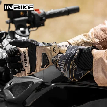INBIKE Visą Pirštą Motociklo Pirštines, Kvėpuojantis Vyrų Motokroso Pirštinėmis atsparus smūgiams Sporto Dviračių Nuoma Motociklą Pirštines IM903