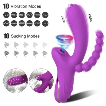 Klitorio Stimuliatorius Blowjob Žodžiu Spenelių NAUJAS 3 In 1 Clit Sucker Čiulpti Makšties Vibratorius, Sekso žaisliukai Suaugusiems 18 Moterų Produktus