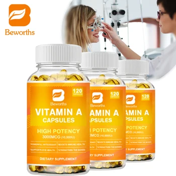 BEWORTHS Vitaminas A 10,000 TV Premium Palaiko Sveiką Vizija & Imuninę Sistemą ir Sveiko Augimo ir Reprodukcijos Grožis, Sveikata