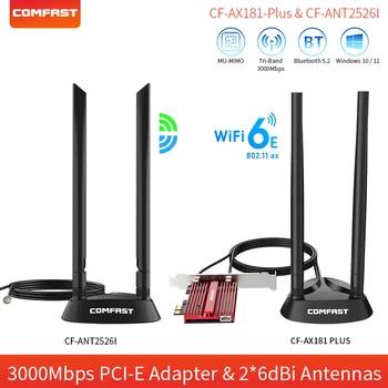 3000Mbps WiFi 6E belaidžio ryšio Adapteris PCI-E Bluetooth 5.2 Dual Band Wifi Tinklo PCIe Kortelės Adapterį 2.4 G/5G 802.11 ax PC
