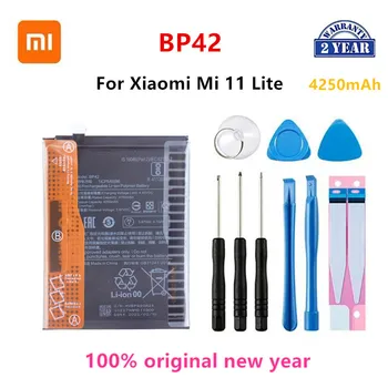 Xiao mi 100% Originalus BP42 4250mAh Baterija Xiaomi Mi 11 Lite Aukštos Kokybės Telefoną Pakeisti Baterijas+Įrankiai