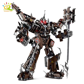 HUIQIBAO 1056PCS Miesto Dinozaurų Deformacijos Robotas Mecha Blokai Kariai Statybos Plytų Rinkinys Žaislo Vaikų Berniukų Dovana