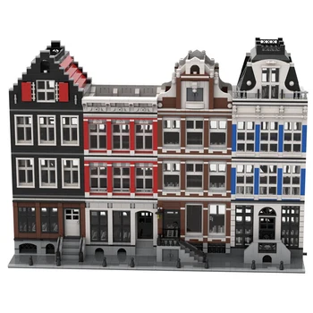 Įgaliotas SS-48643 51061 47824 46108 Originali Modulinė - Amsterdamo Kanalas Namų Statyba Blokai Nustatyti Modelį, Žaislai Vaikams