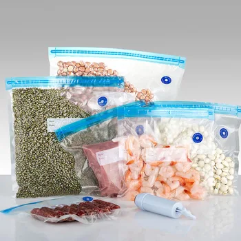 Vakuuminės Maisto Saugojimo Krepšiai Ziplock permatomus Plastikinius Maisto produktų Laikymo Daugkartinio naudojimo Maišelis virtuvės skaidraus Plastiko Dulkių Suspaudimo Krepšys