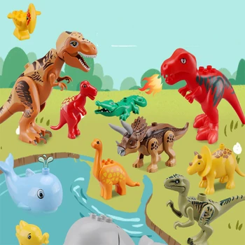 3 vnt Vaikams Žaislas Juros periodo Dinozaurų Žaisti Animas Kūrimo Bloką Žaislas Paveikslas Mielas Mielas Dovana Pasaulyje Parkas Plytų Žaislas Berniukas Mergaitė