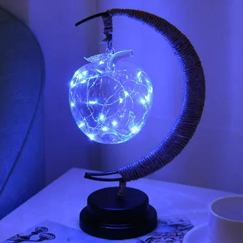 Naujas Miegamasis Kūrybos Naktį Šviesos diodų (LED) Žvaigždė Forma Baterija Lemputė Apdaila, Varinė Viela, Formos Geležies Meno Mažas Stalo Lempa