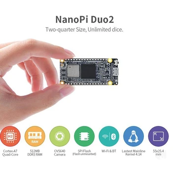 Už Nanopi Duo2 Allwinner H3 Cortex-A7 512MB DDR3 Atminties, Wifi BT4.0 Modulis Ubuntucore DI Taikymas Plėtros Taryba