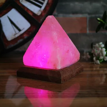 Himalajų Kristalų Druska Lempa USB Gamtos Piramidės Spalvinga Šiltai Balta LED Mineralinės Druskos Lempos-Geriausia Dovana Naujų Keista, Naktį Šviesos