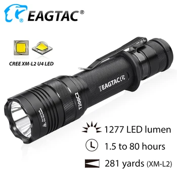 EAGTAC T200C2 XML2 SFT40 1277lm LED Žibintuvėlis Policijos Žibintų Šviesos 18650 CR23A Baterija 365NM UV XPL HI Ilgai Mesti Medžioklės Fakelas